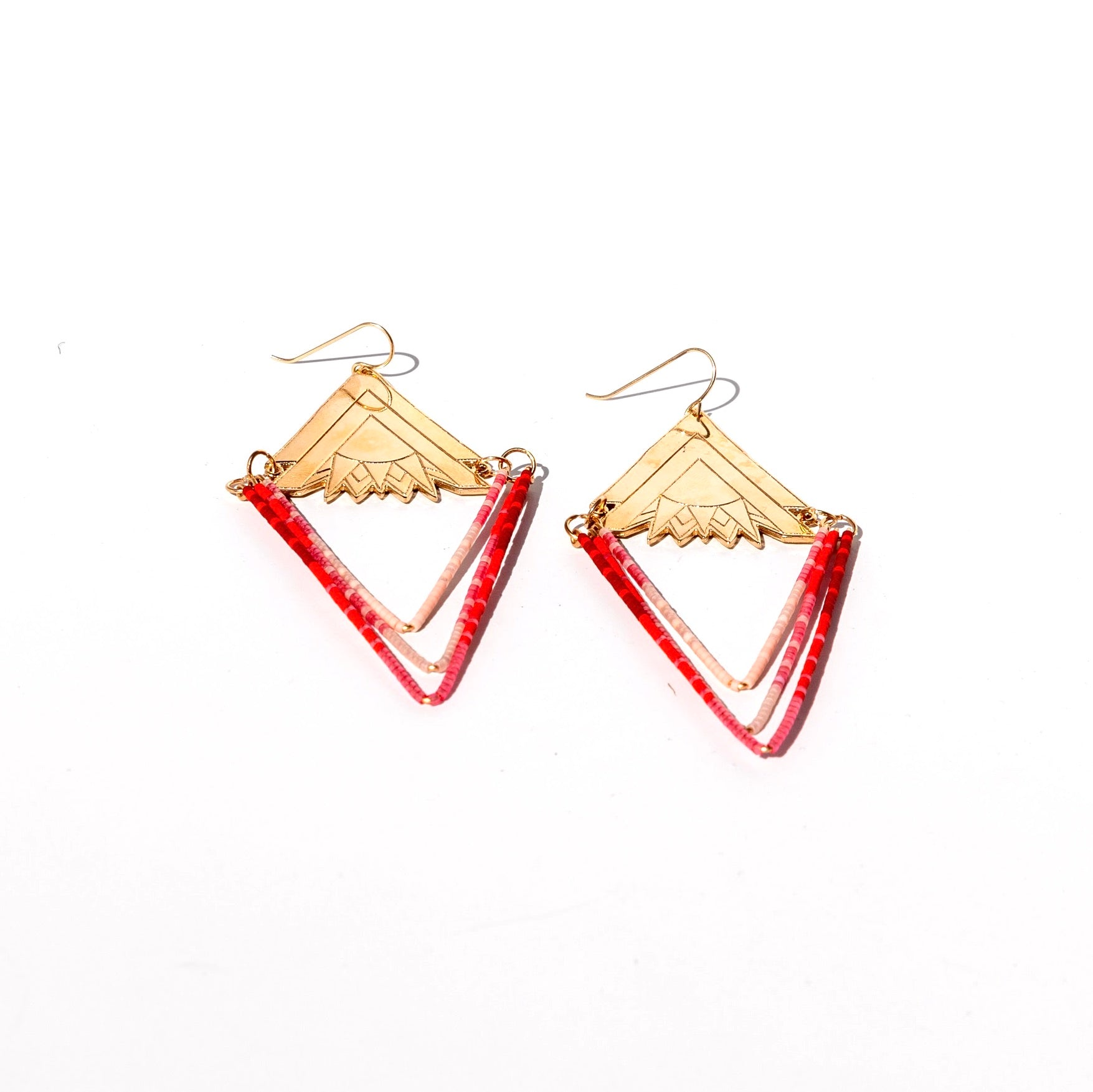 Cosmic Priestess Beaded Danglers ~ Scarlet