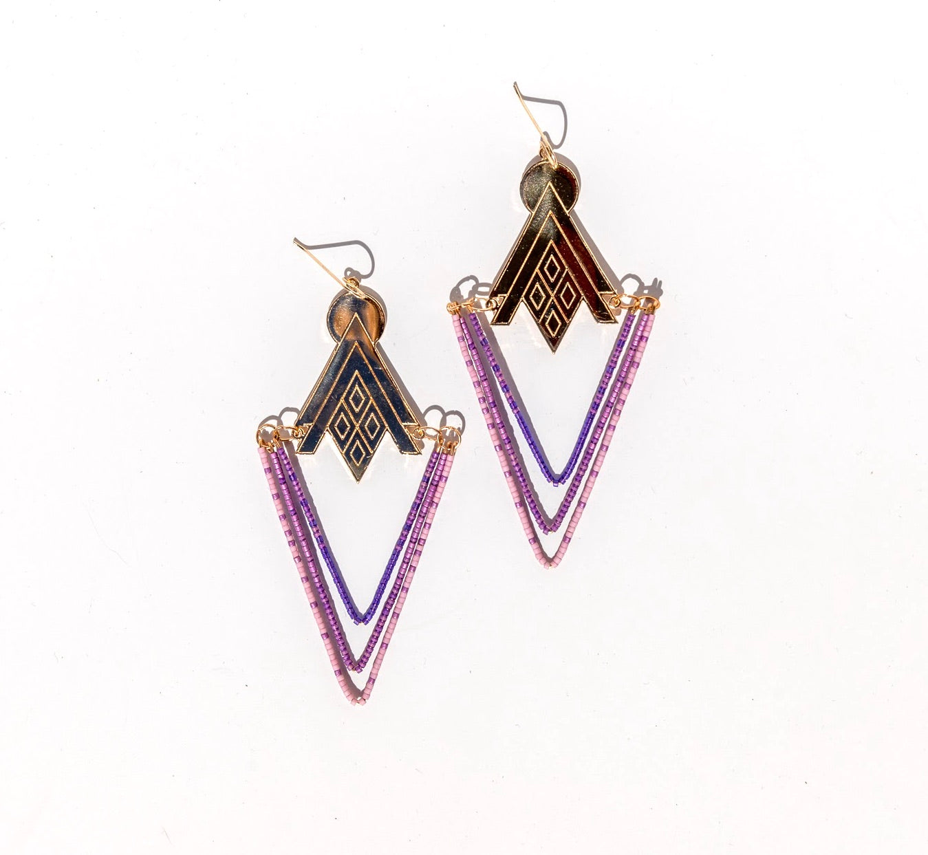 Transcendent Queen Beaded Danglers ~ Purple Prayer